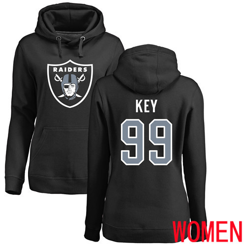 Oakland Raiders Black Women Arden Key Name and Number Logo NFL Football #99 Pullover Hoodie Sweatshirts